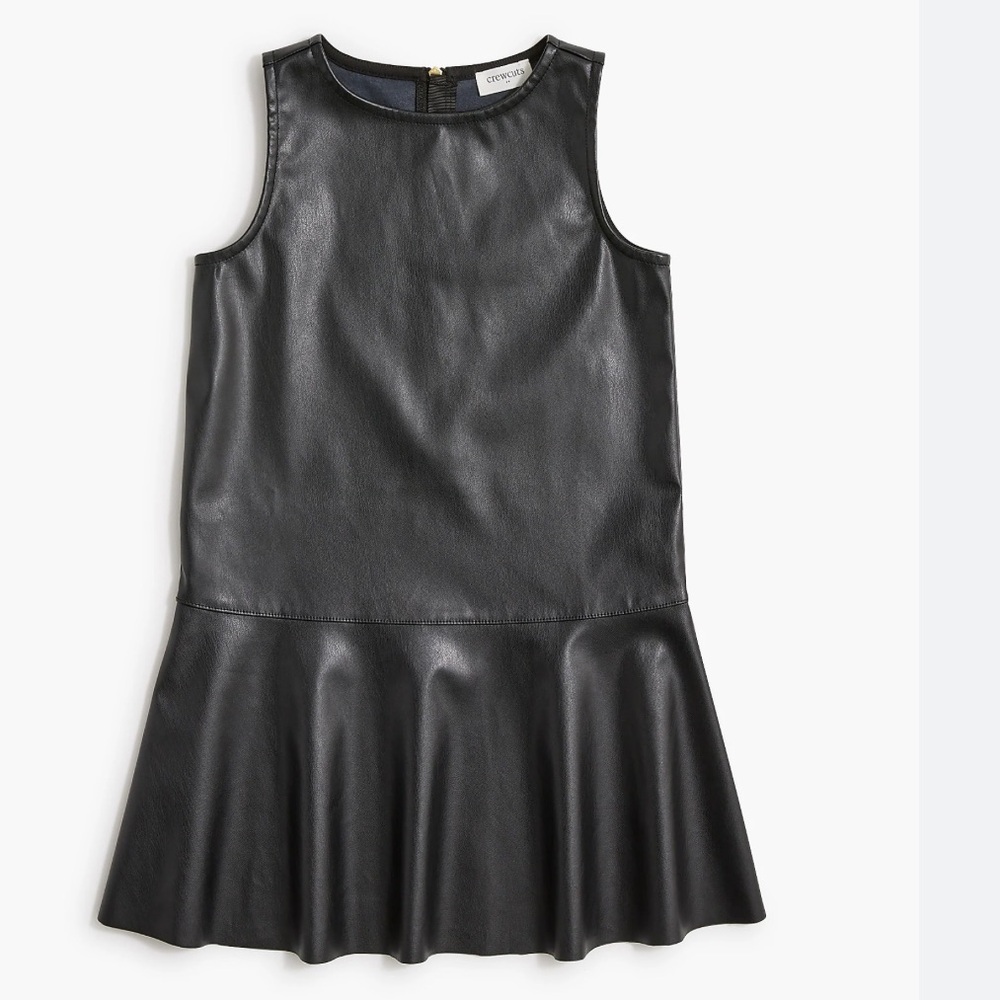 J Crew Black Faux Leather Dress size 8